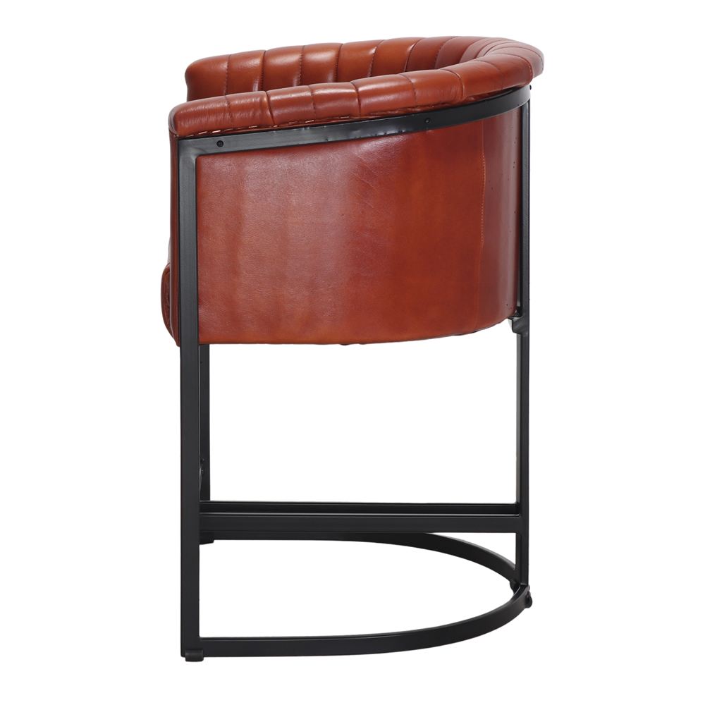 Silla de piel con brazos Pauline
