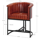 Silla de piel con brazos Pauline