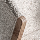 Silla de pino y bouclé blanco Beniarrés