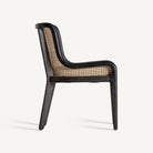 Silla de ratán y terciopelo camel Balàfia