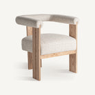 Silla de roble blanco y tapizado marrón Espalmador