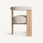 Silla de roble blanco y tapizado marrón Espalmador