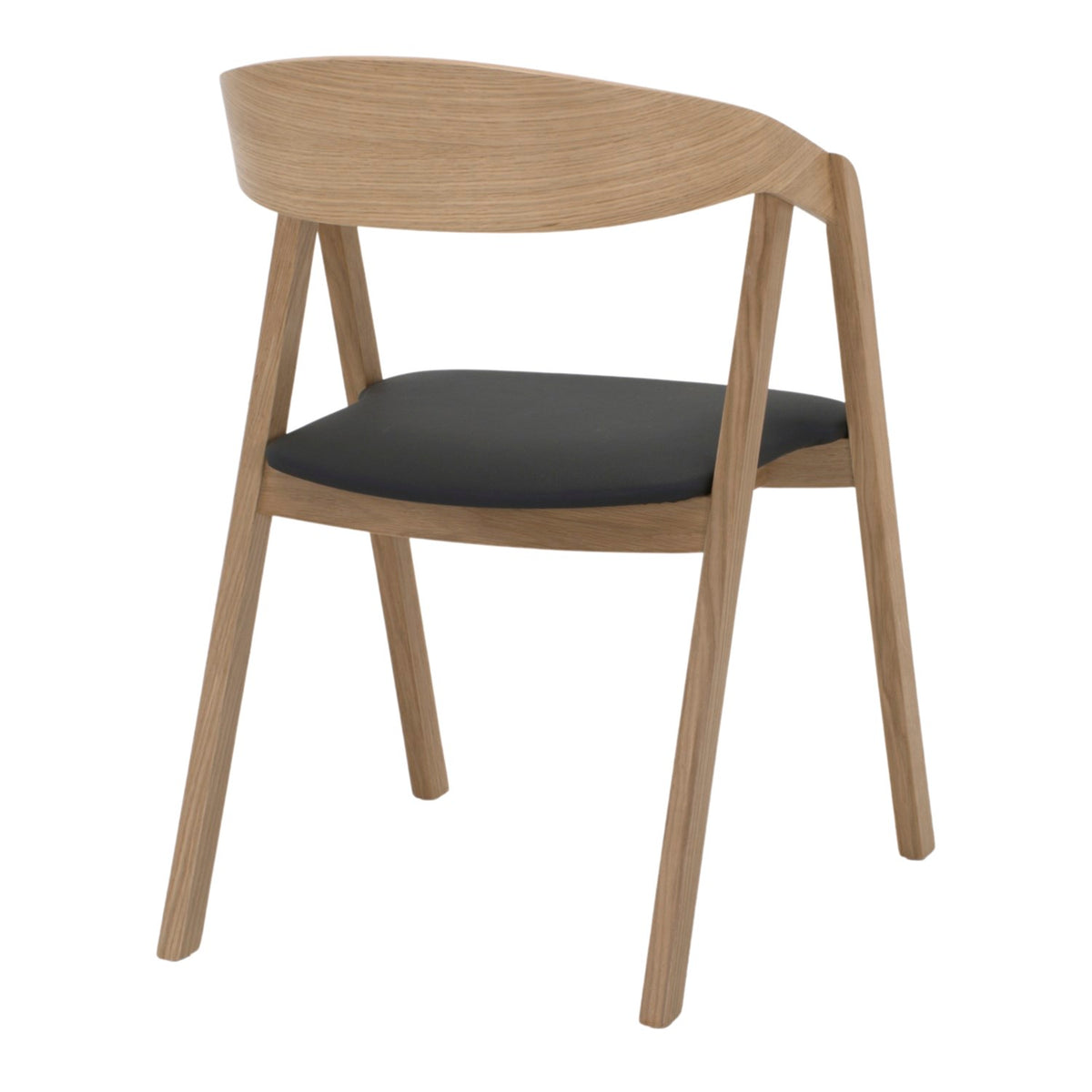 Silla de roble con asiento tapizado Ilaria