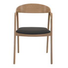 Silla de roble con asiento tapizado Ilaria