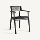 Silla de roble negro y fibra natural Bolbaite