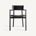 Silla de roble negro y fibra natural Bolbaite