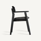 Silla de roble negro y fibra natural Bolbaite
