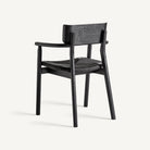 Silla de roble negro y fibra natural Bolbaite