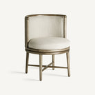 Silla de roble tapizada blanca Illetes