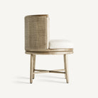 Silla de roble tapizada blanca Illetes