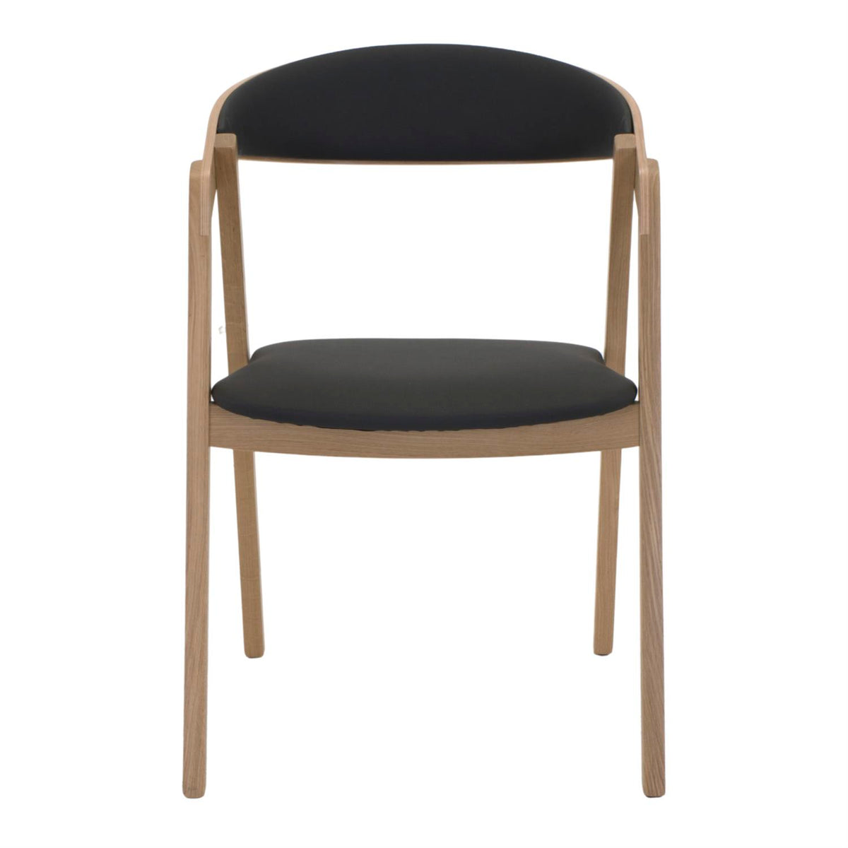 Silla de roble tapizada con brazos Capella