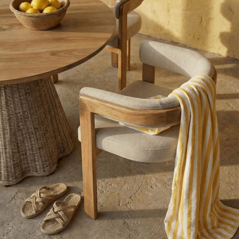 Silla de roble tapizada Edmundo