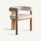 Silla de roble y tapizado beige Llutxent