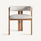 Silla de roble y tapizado beige Llutxent