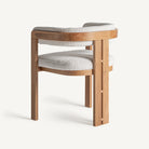 Silla de roble y tapizado beige Llutxent
