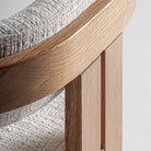 Silla de roble y tapizado beige Llutxent