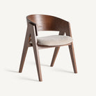Silla de roble y tapizado beige Orihuela