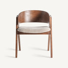 Silla de roble y tapizado beige Orihuela