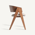 Silla de roble y tapizado beige Orihuela