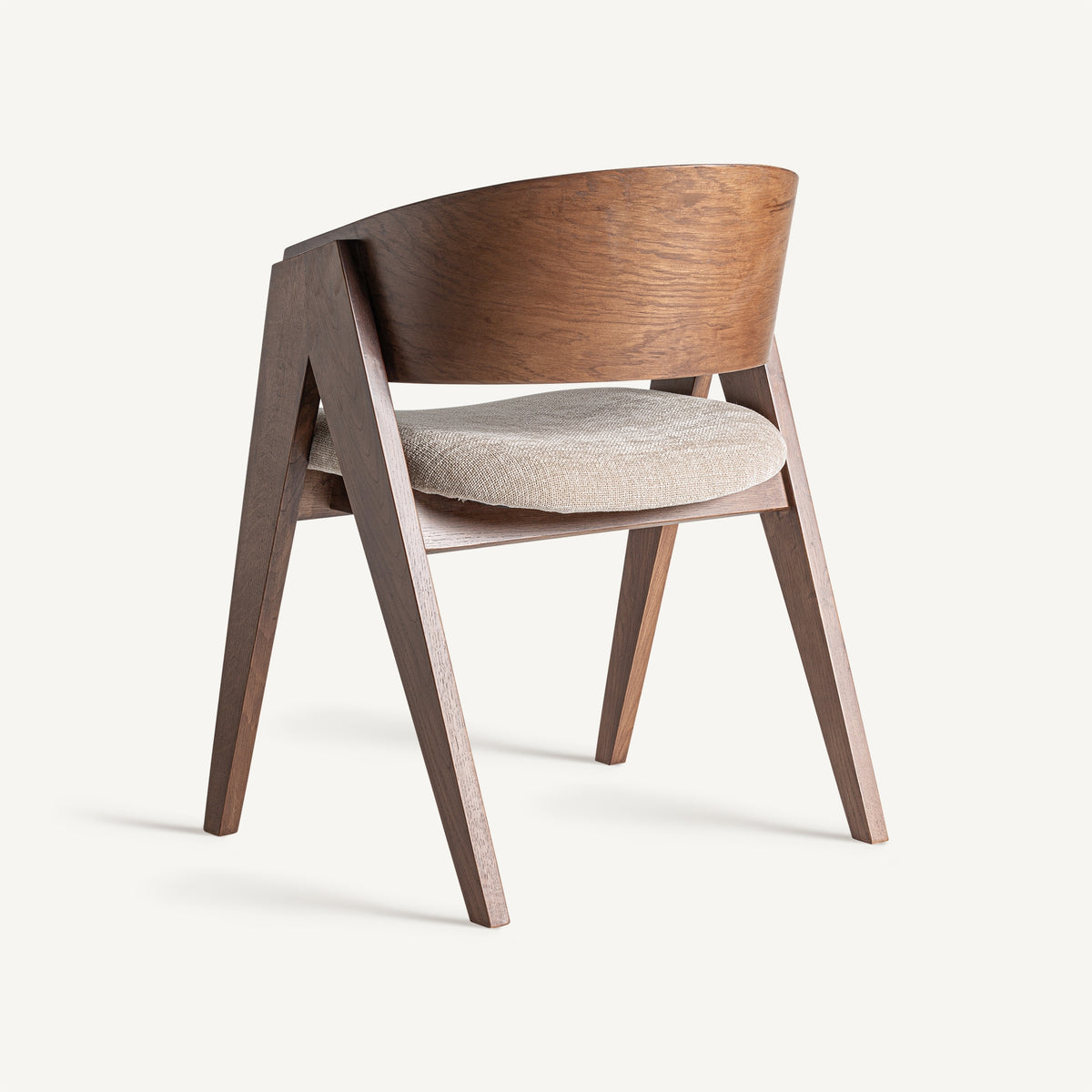 Silla de roble y tapizado beige Orihuela