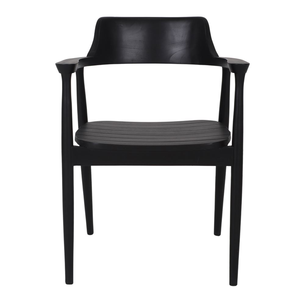 Silla de teca torneada negra Estela