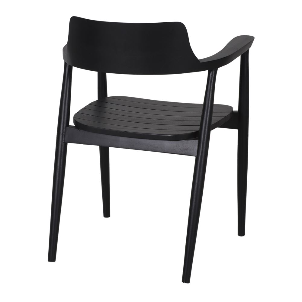 Silla de teca torneada negra Estela