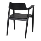 Silla de teca torneada negra Estela