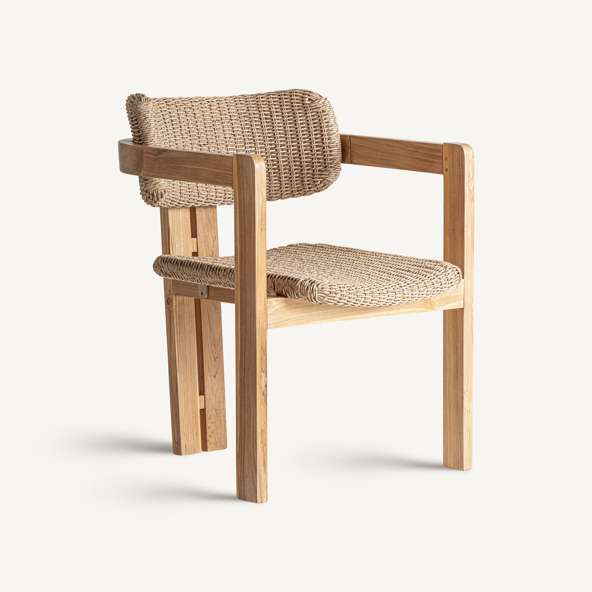 Silla de teca y cuerda marrón Vrboska