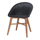 Silla de teca y ratán sintético Jules