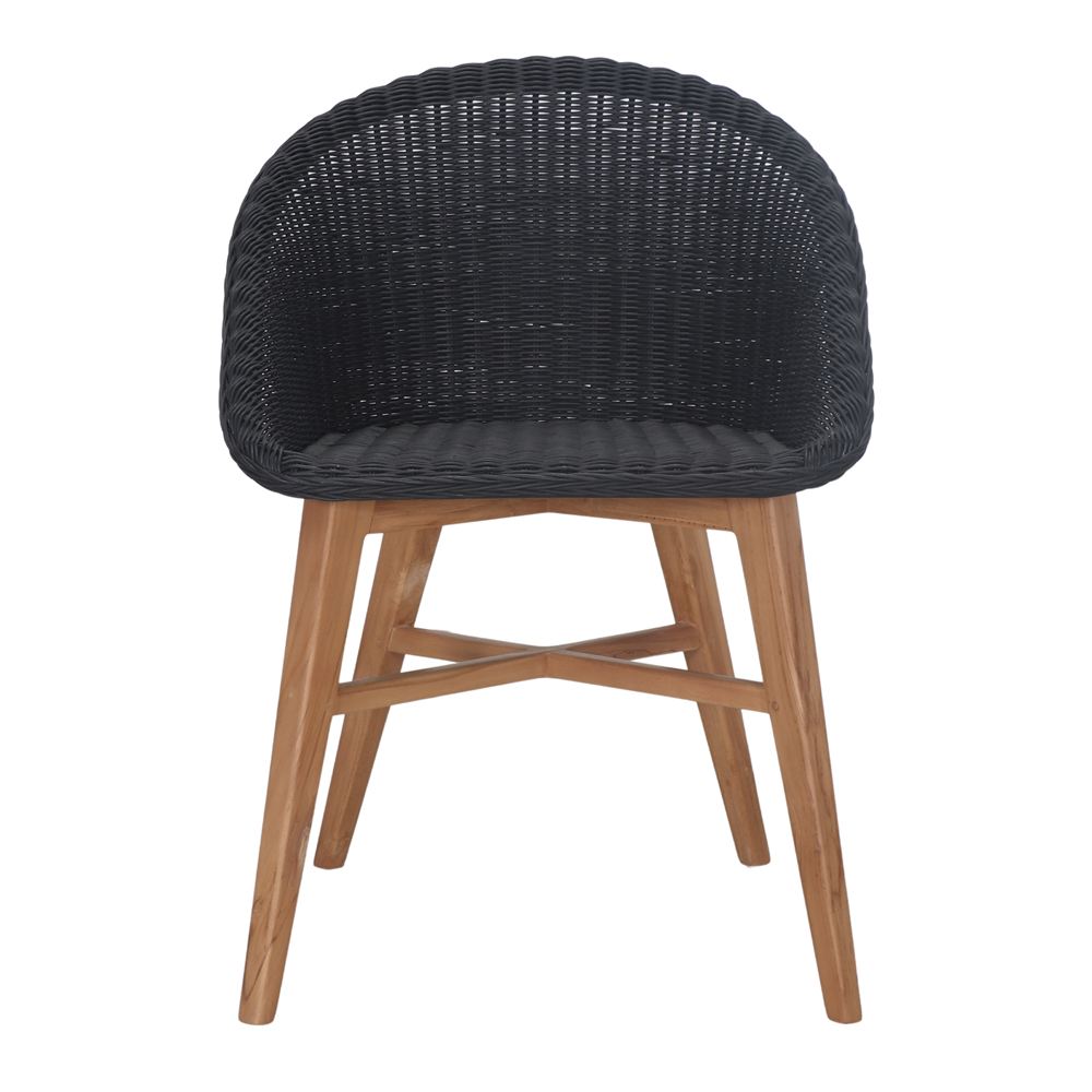 Silla de teca y ratán sintético Jules