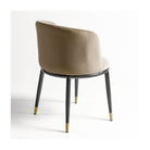 Silla de terciopelo beige con asiento redondo Freila