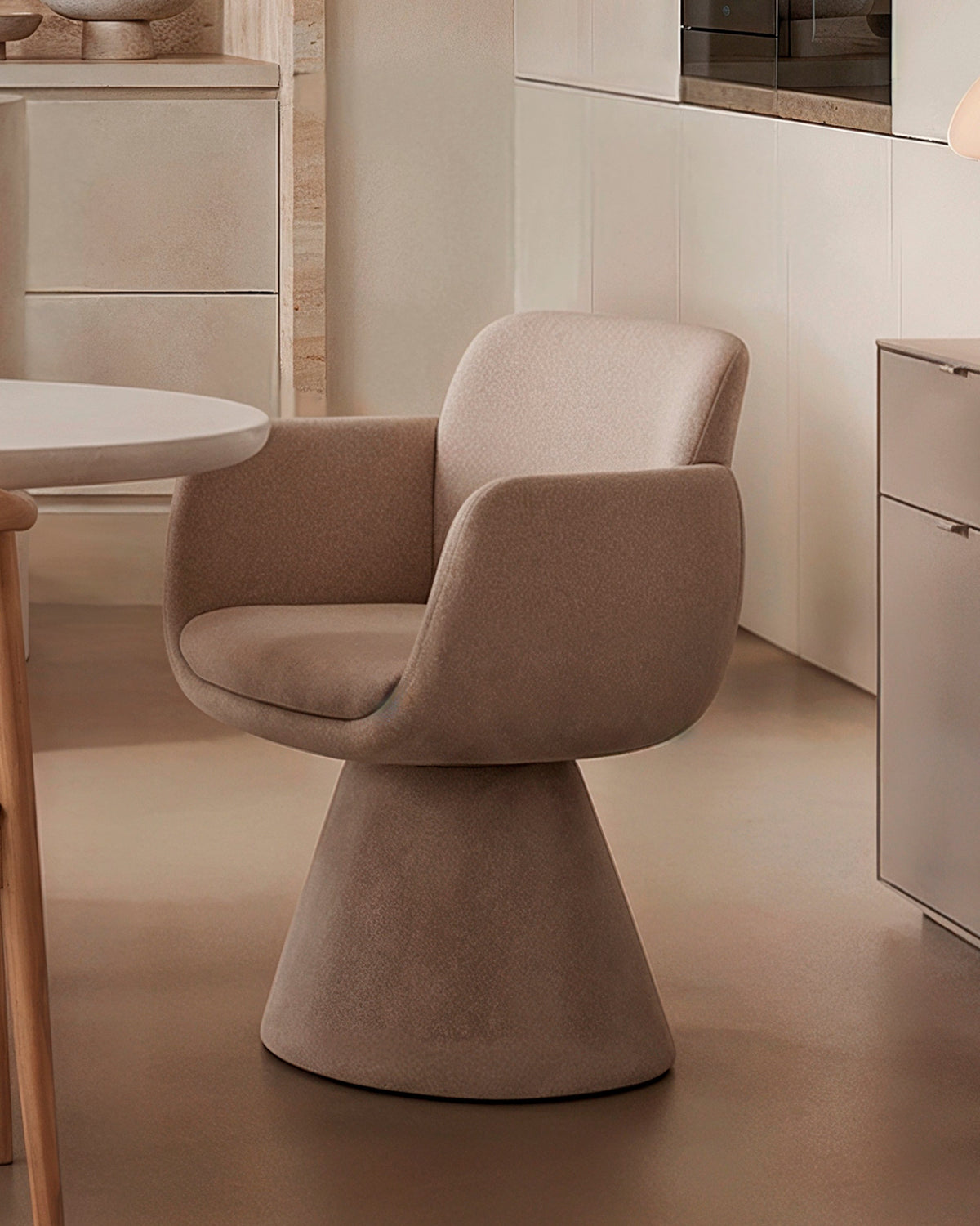Silla giratoria Niza Velia Beige