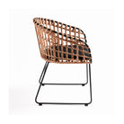 Sillón de ratán sintético redondeado Caños