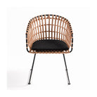 Sillón de ratán sintético redondeado Caños