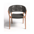 Silla redonda de eucalipto y cuerda gris Covo
