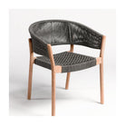 Silla redonda de eucalipto y cuerda gris Covo