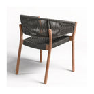 Silla redonda de eucalipto y cuerda gris Covo