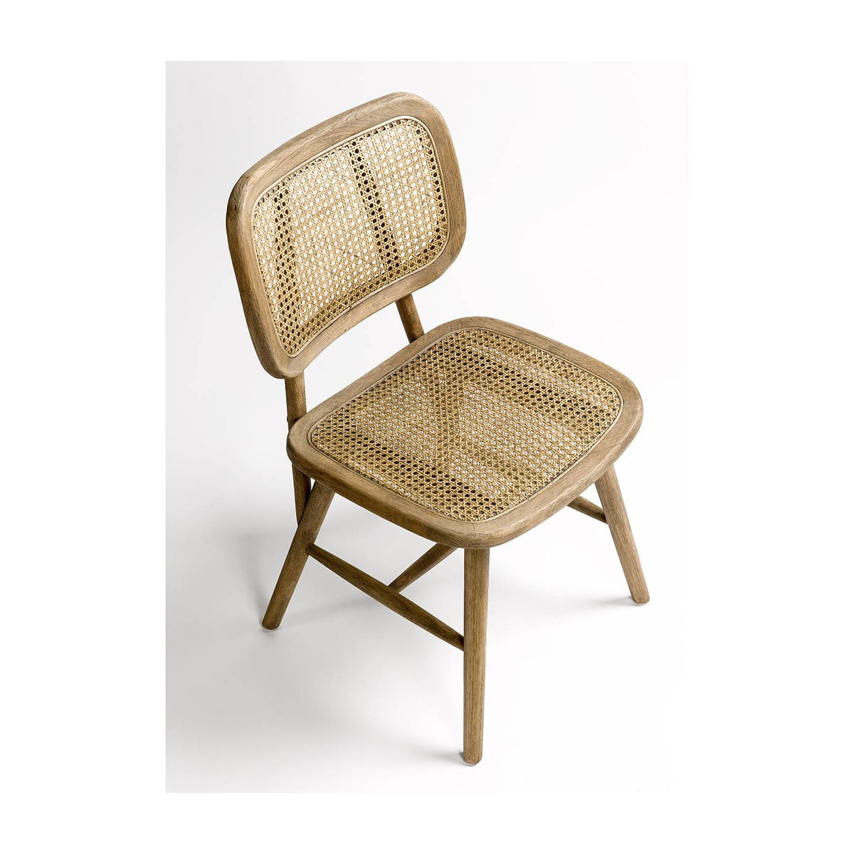 Silla de roble y rejilla natural Rodalquilar