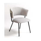 Silla tapizada blanca de respaldo redondeado Ugíjar