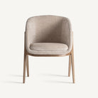 Silla tapizada beige de fresno Massanella