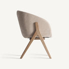 Silla tapizada beige de fresno Massanella