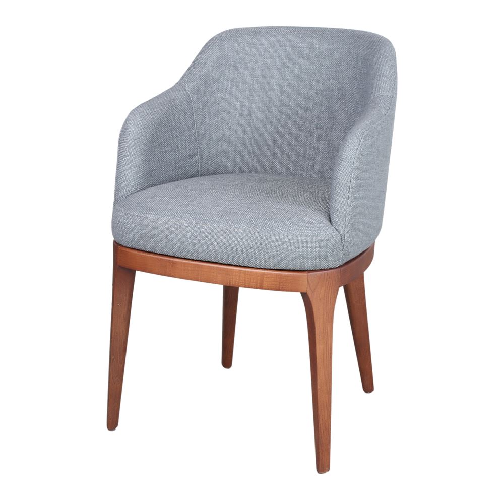 Silla tapizada de fresno con brazos Petra