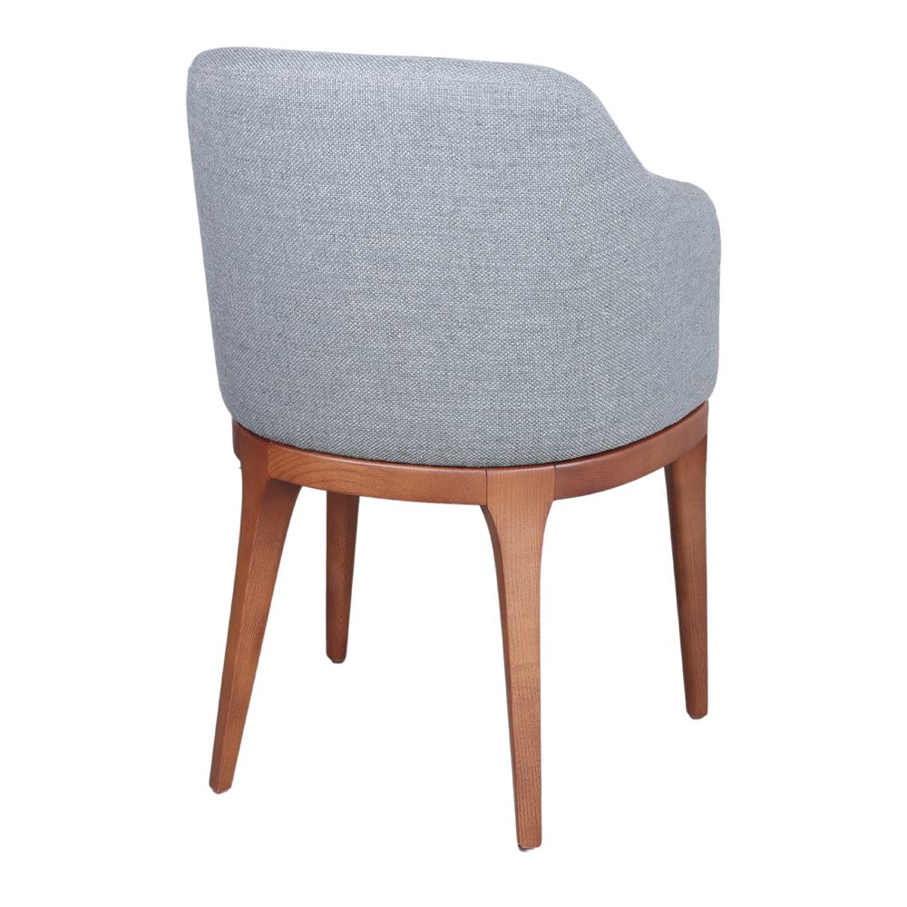 Silla tapizada de fresno con brazos Petra