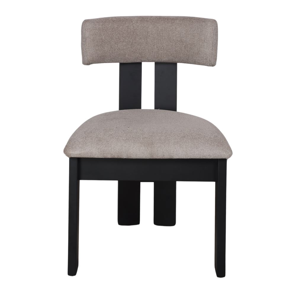 Silla tapizada de madera negra Plinio