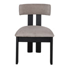 Silla tapizada de madera negra Plinio