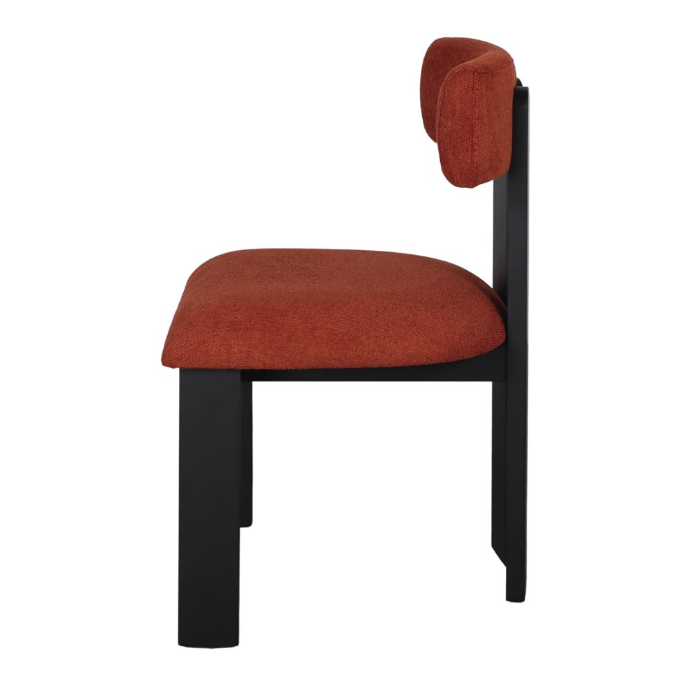 Silla tapizada de madera negra Plinio