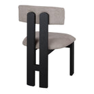 Silla tapizada de madera negra Plinio