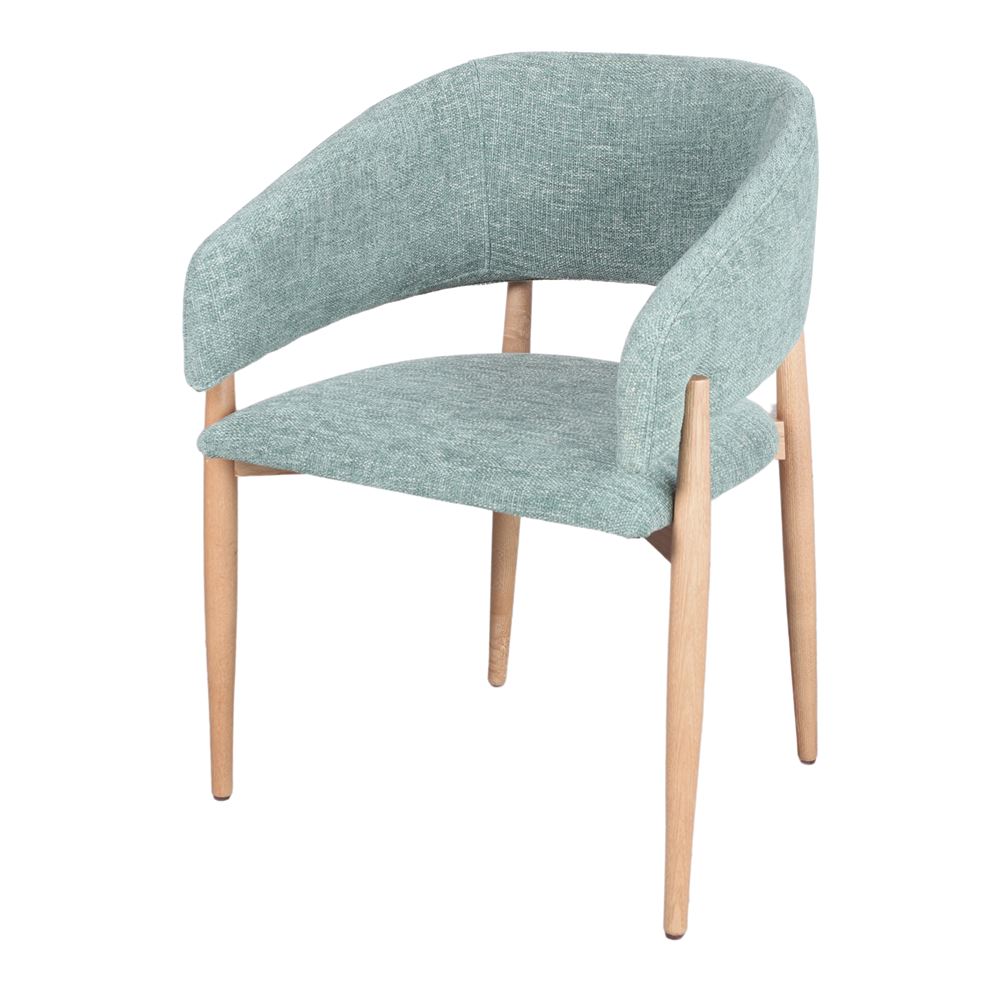 Silla tapizada de madera torneada Louise