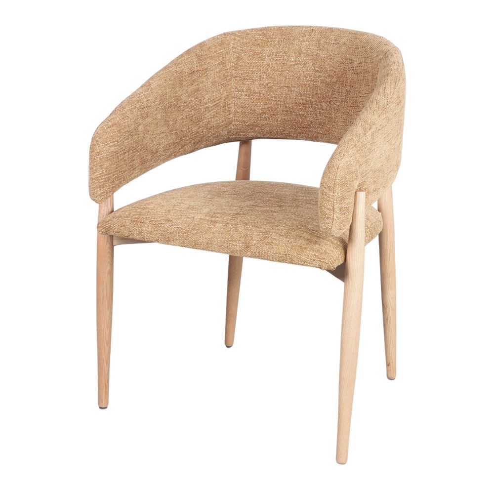 Silla tapizada de madera torneada Louise