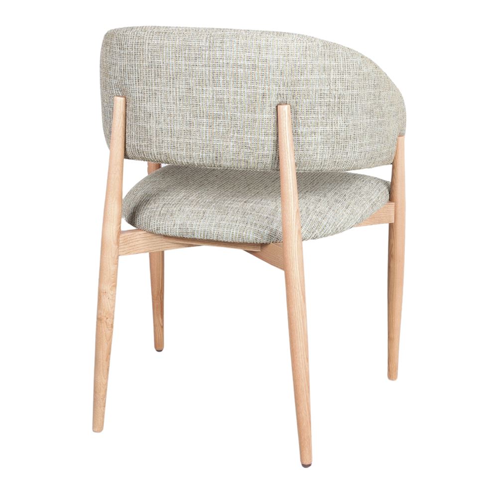 Silla tapizada de madera torneada Louise